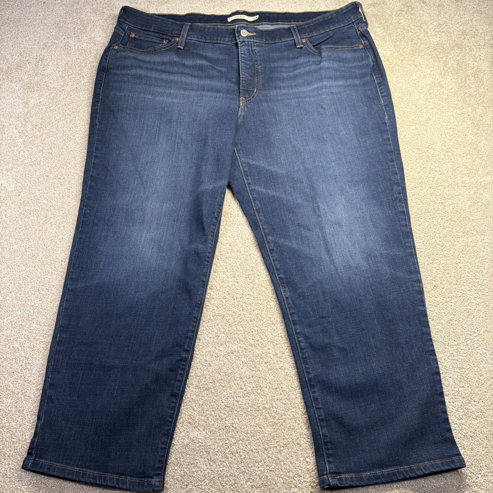 Levis Boyfriend Blue Jeans Womens 22W (FITS 42 X 26.5) Stretch‎ Denim